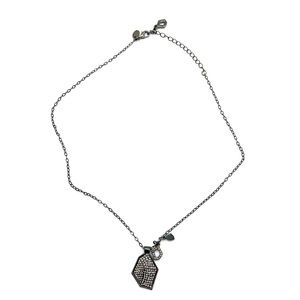 Lia Sophia Silver Tone Chain w/ Crystal pendant